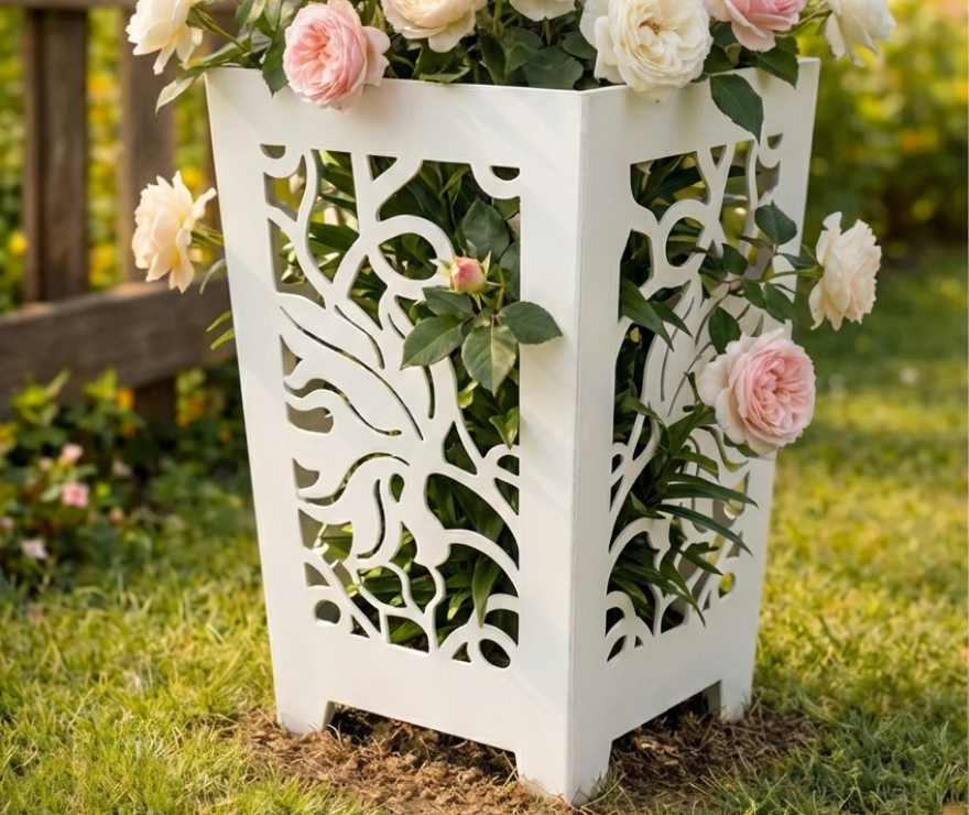 Ваза садовая белая