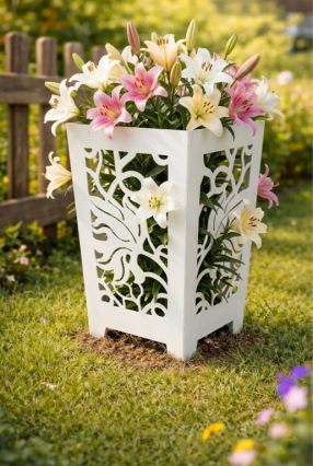 Ваза садовая белая