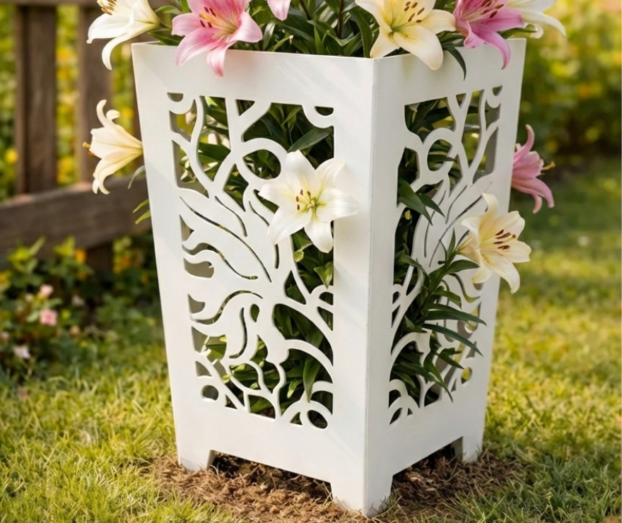 Ваза садовая белая