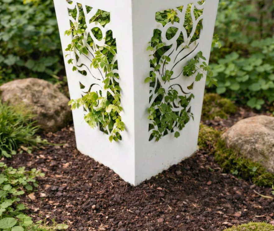 Ваза садовая белая